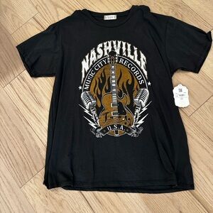 NWT Altar’d State Dark Greyish Black Nashville Music City Records T-Shirt